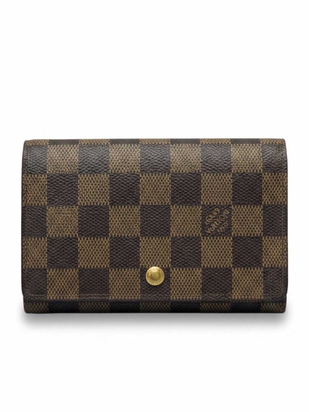 Louis Vuitton Porte Monnaie Trésor, Damier Ebene Canvas